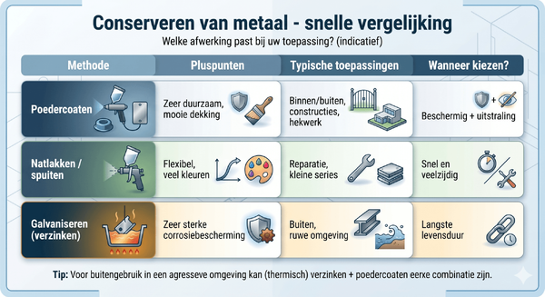Conserveren van metaal: poedercoaten, spuiten en galvaniseren