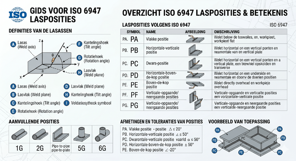 Lassen in de metaalbewerking: processen, lassymbolen en lasposities