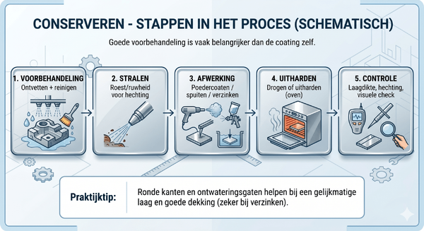 Conserveren van metaal: poedercoaten, spuiten en galvaniseren